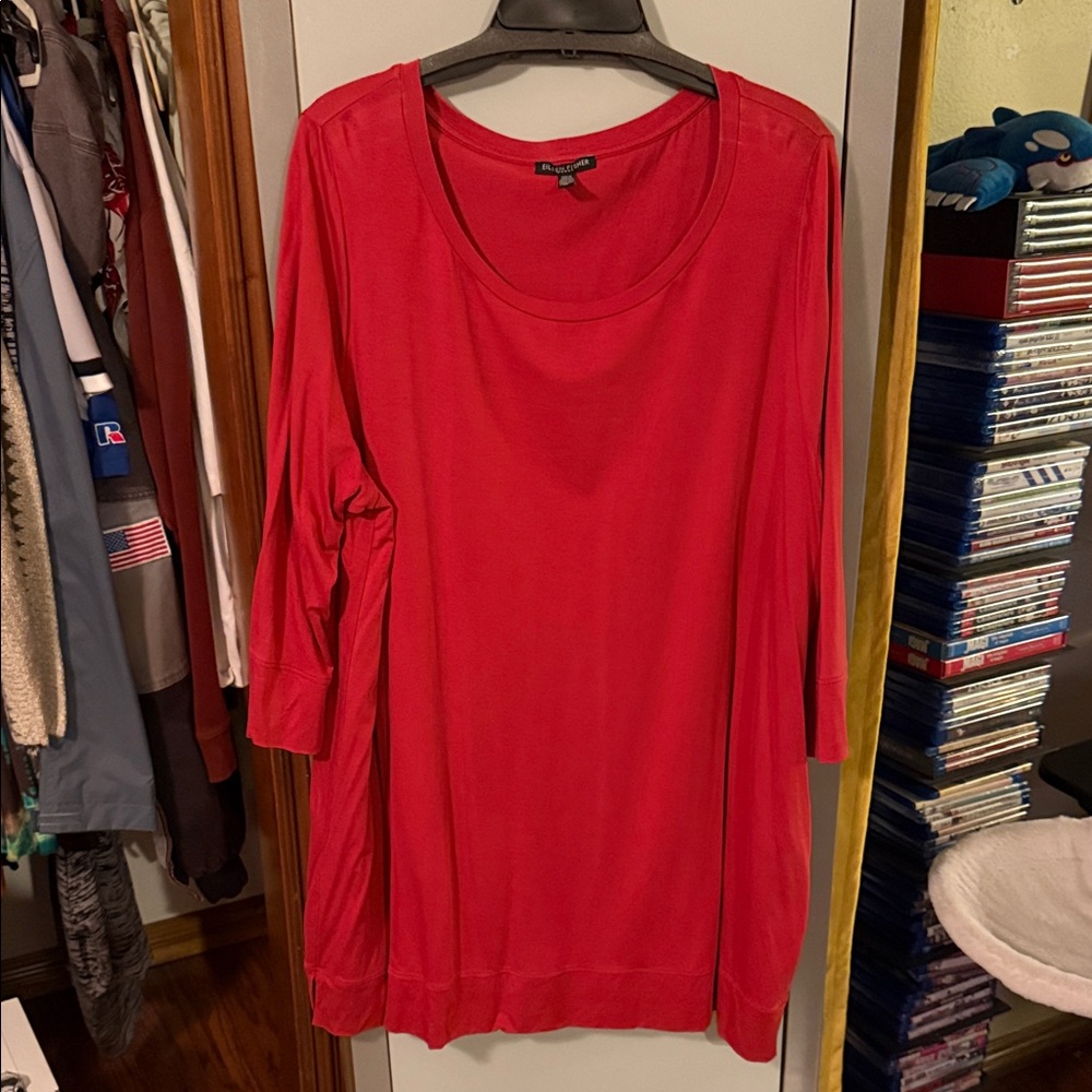 Eileen Fischer Red Top Business Casual